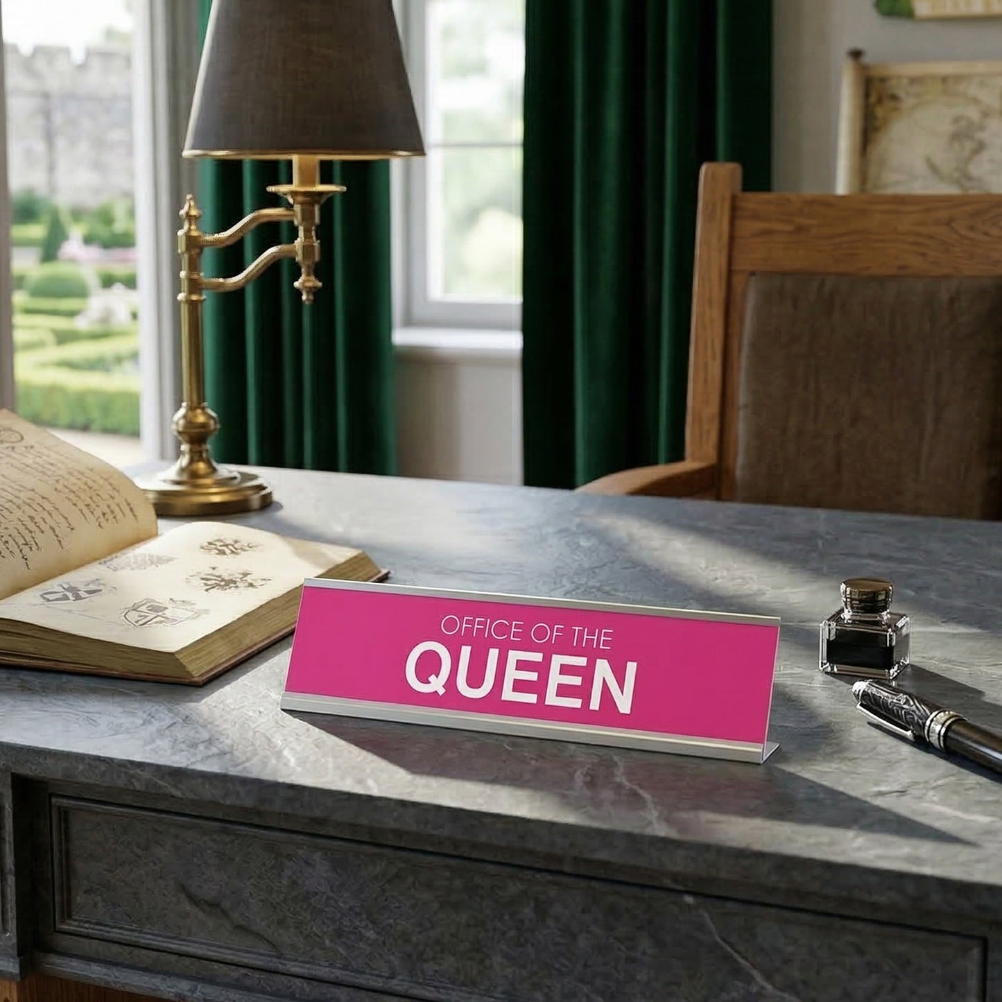 Office of the Queen Novelty Desk Sign