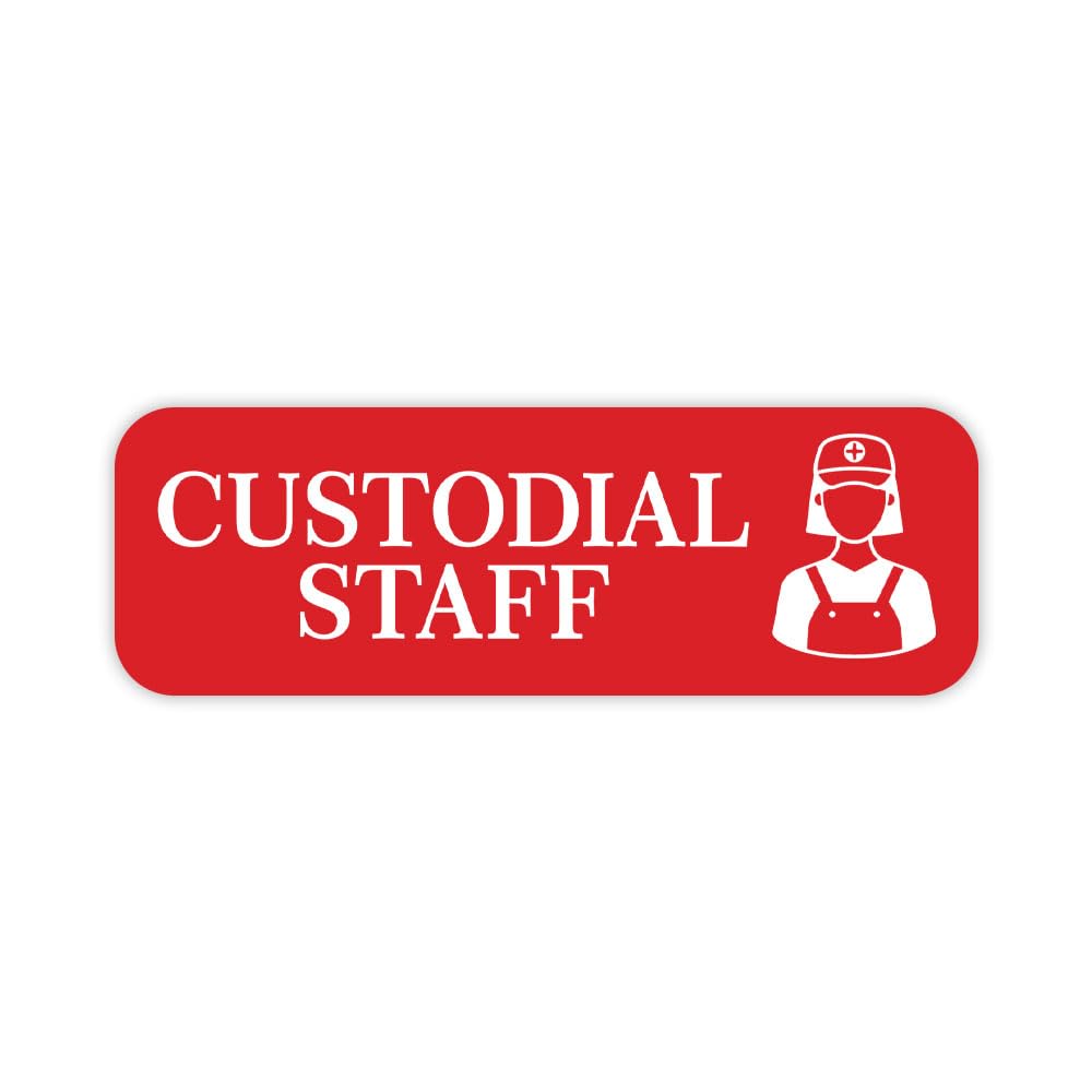Custodial Staff 1 x 3" Rounded Corner Name Badge | Medical Facilities