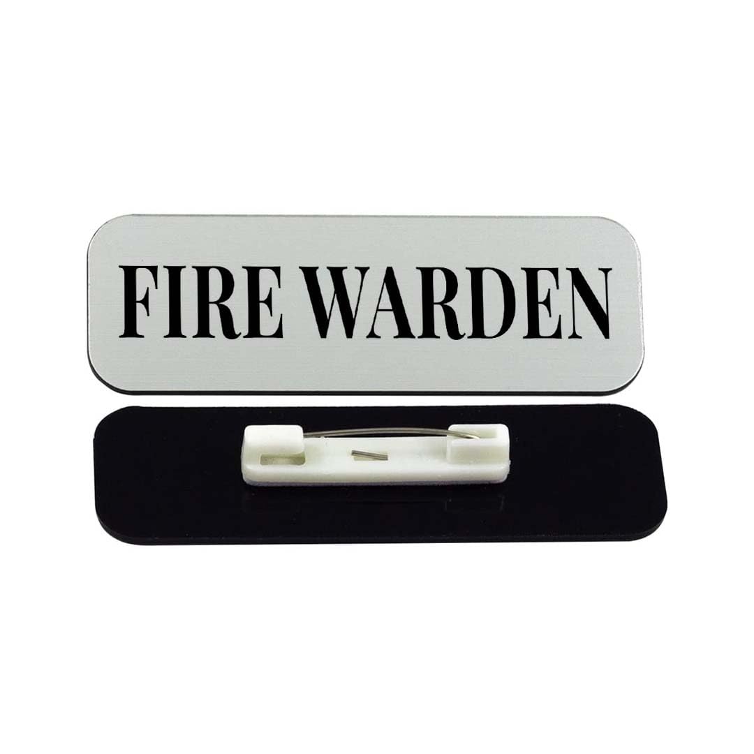 Fire Warden 1 x 3" Rounded Corner Name Badge | Stock Name Badges
