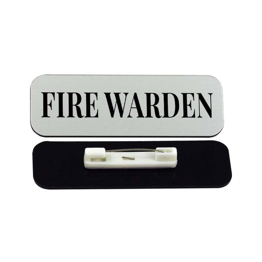 Fire Warden 1 x 3" Rounded Corner Name Badge - Name Tag Badge