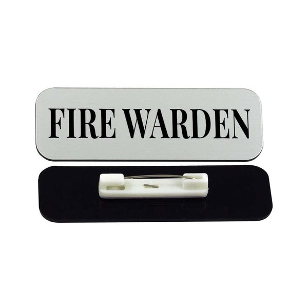 Fire Warden 1 x 3" Rounded Corner Name Badge | Stock Name Badges