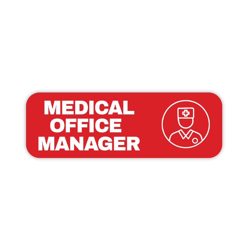 Medical Office Manager 1 x 3" Rounded Corner Name Badge | Medical Facilities