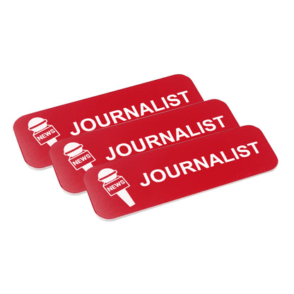 Journalist 1 x 3" Name Tag/Badge, (3 Pack)