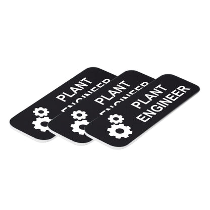 Plant Engineer 1 x 3" Name Tag/Badge, (3 Pack)