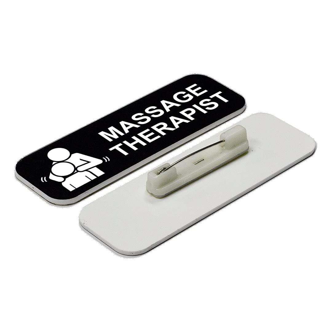 Signs ByLITA Massage Therapist 1 x 3" Name Tag/Badge, (3 Pack)
