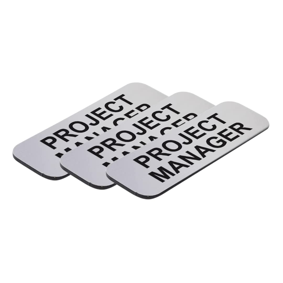 Project Manager 1 x 3" Name Tag/Badge, (3 Pack)