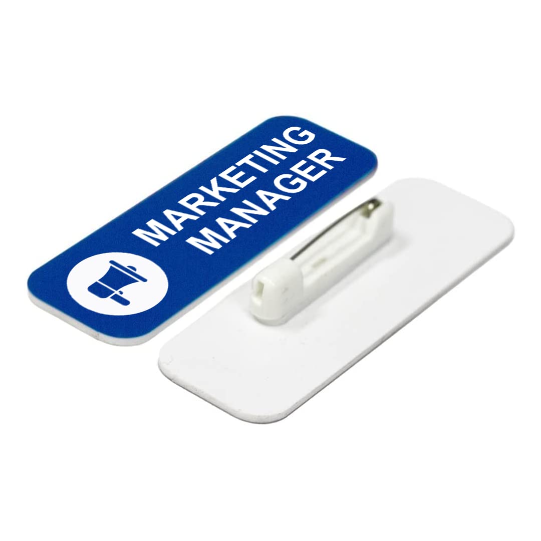 Signs ByLITA Marketing Manager 1 x 3" Name Tag/Badge, (3 Pack)