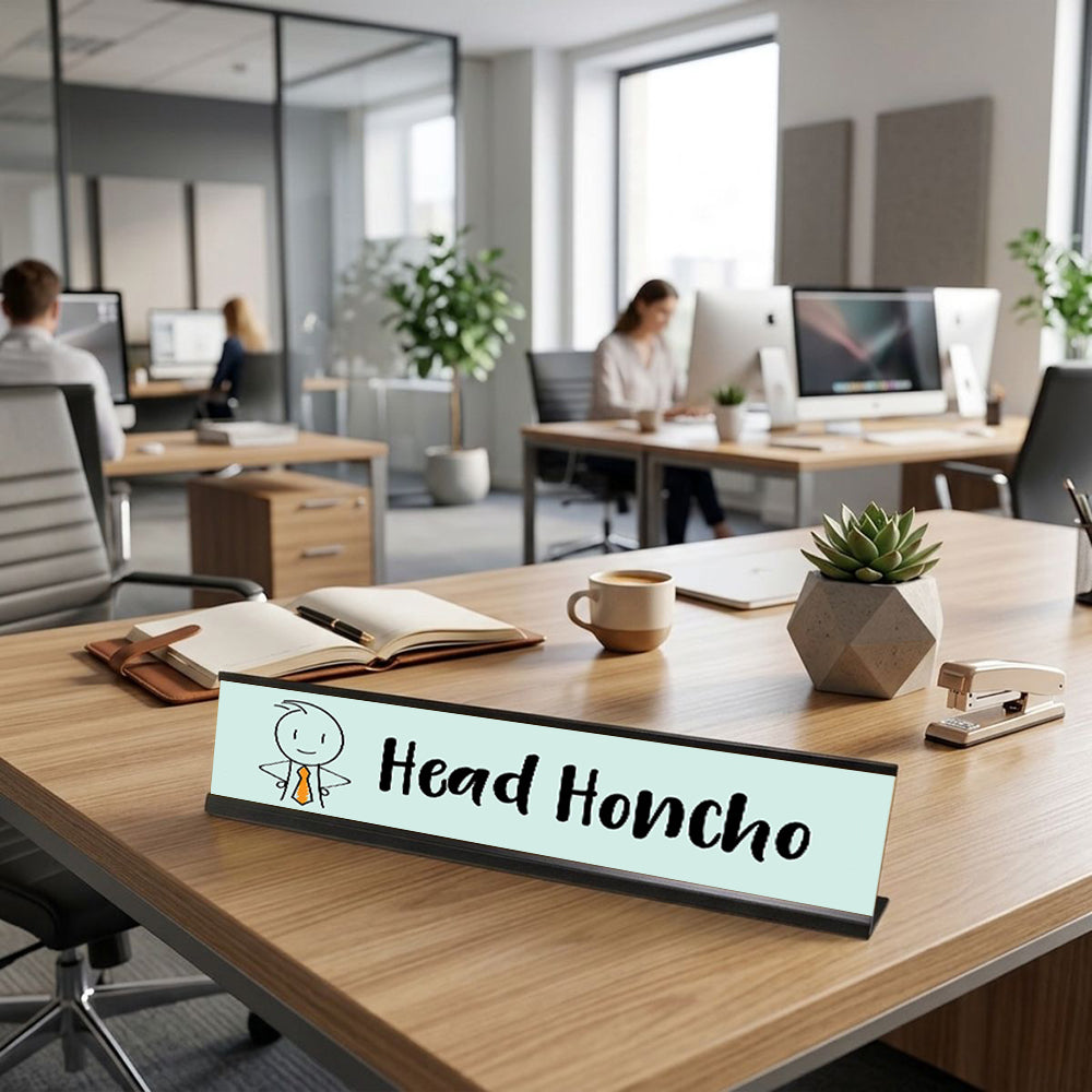 Head Honcho, Stick People Desk Sign, Novelty Nameplate (2 x 8")