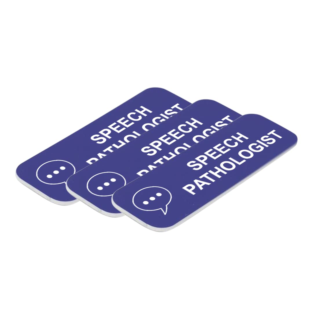 Speech Bubble, Speech Pathologist 1" x 3" Name Tag/Badge, (3 Pack)