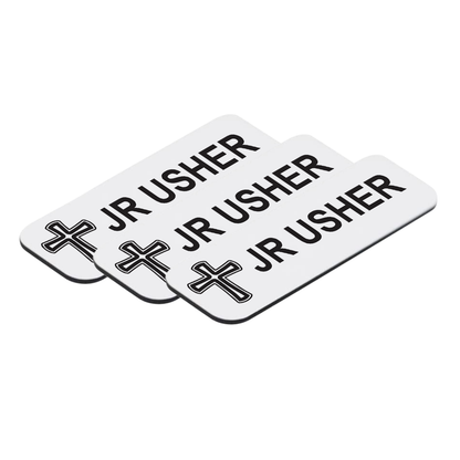 Jr Usher 1 x 3" Name Tag/Badge, Cross Design (3 Pack)