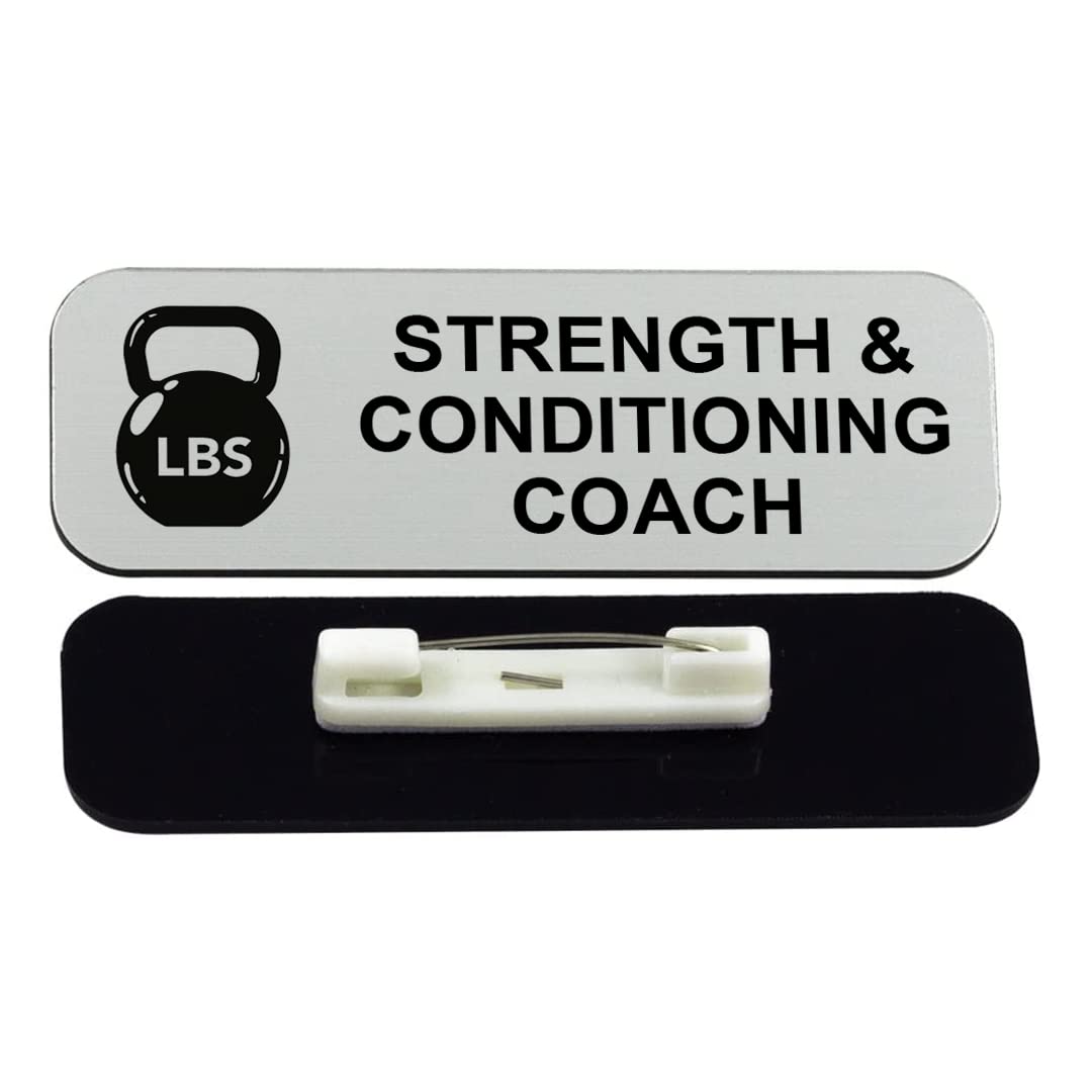 Strength & Conditioning Coach 1 x 3" Name Tag/Badge, (3 Pack)