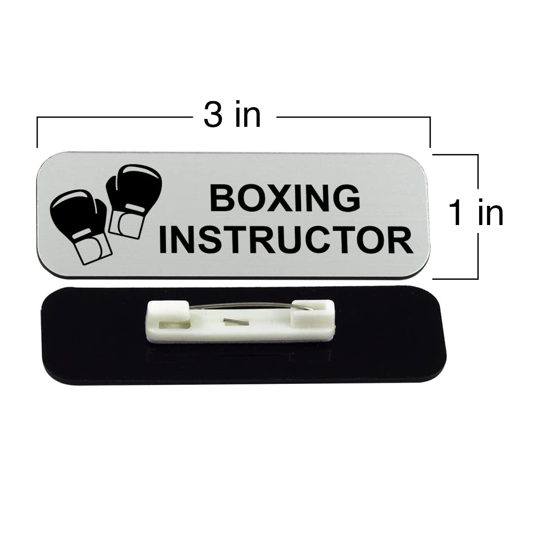 Boxing Instructor 1 x 3" Name Tag/Badge, (3 Pack)