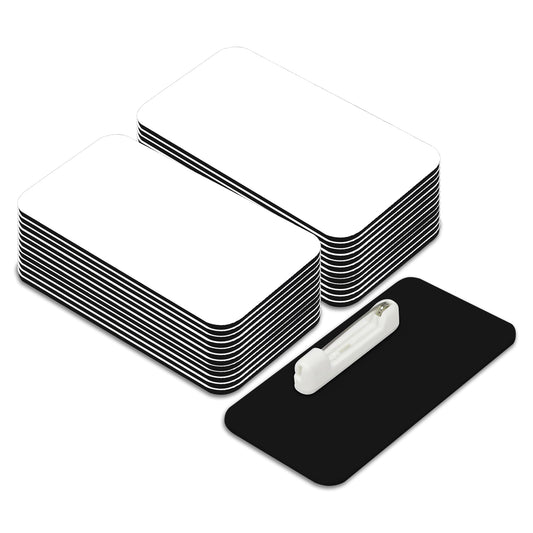All Quality Name Tag/Badge Blanks - 25 Pack - 1.5" X 3", Round Corners, Pin
