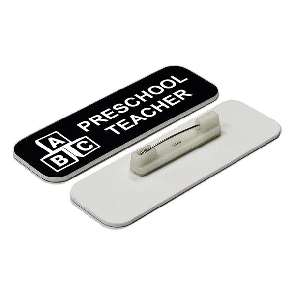 Preschool Teacher 1 x 3" Name Tag/Badge, (3 Pack)