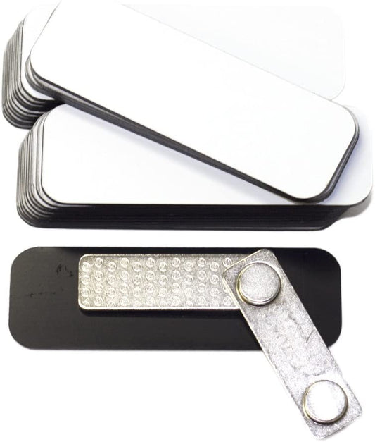 Name Tag/Badge Blanks - 25 Pack - 1" X 3", Round Corners, Magnetic Backing