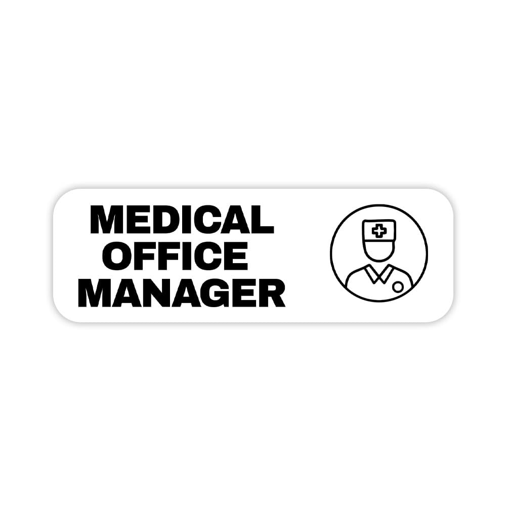 Medical Office Manager 1 x 3" Rounded Corner Name Badge | Medical Facilities