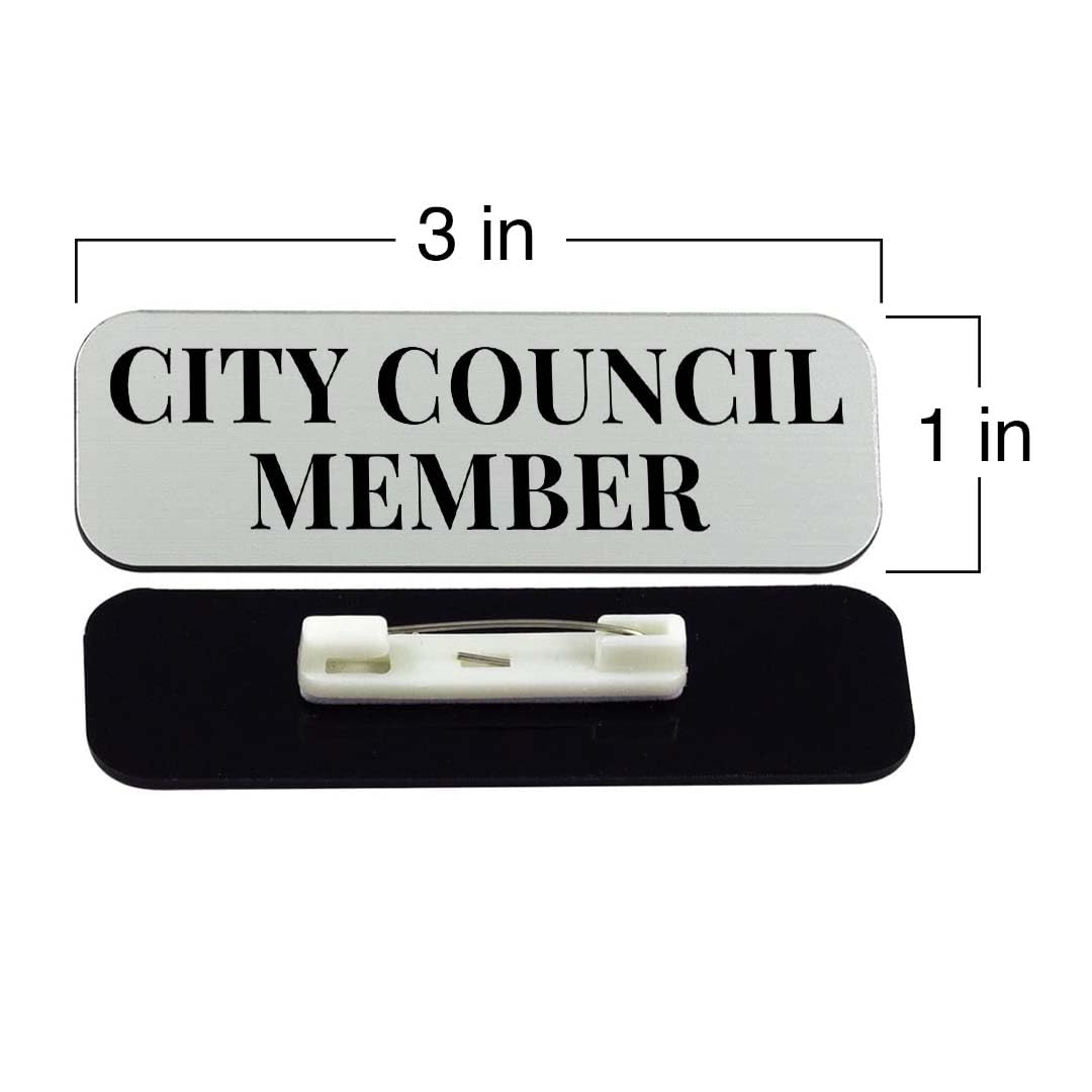 City Council Member 1 x 3" Rounded Corner Name Badge | Stock Name Badges