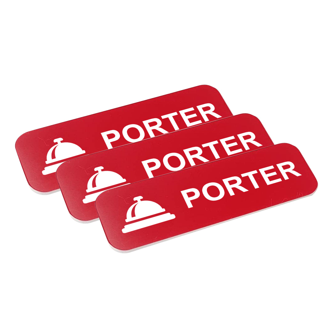 Porter 1 x 3" Name Tag/Badge, (3 Pack)
