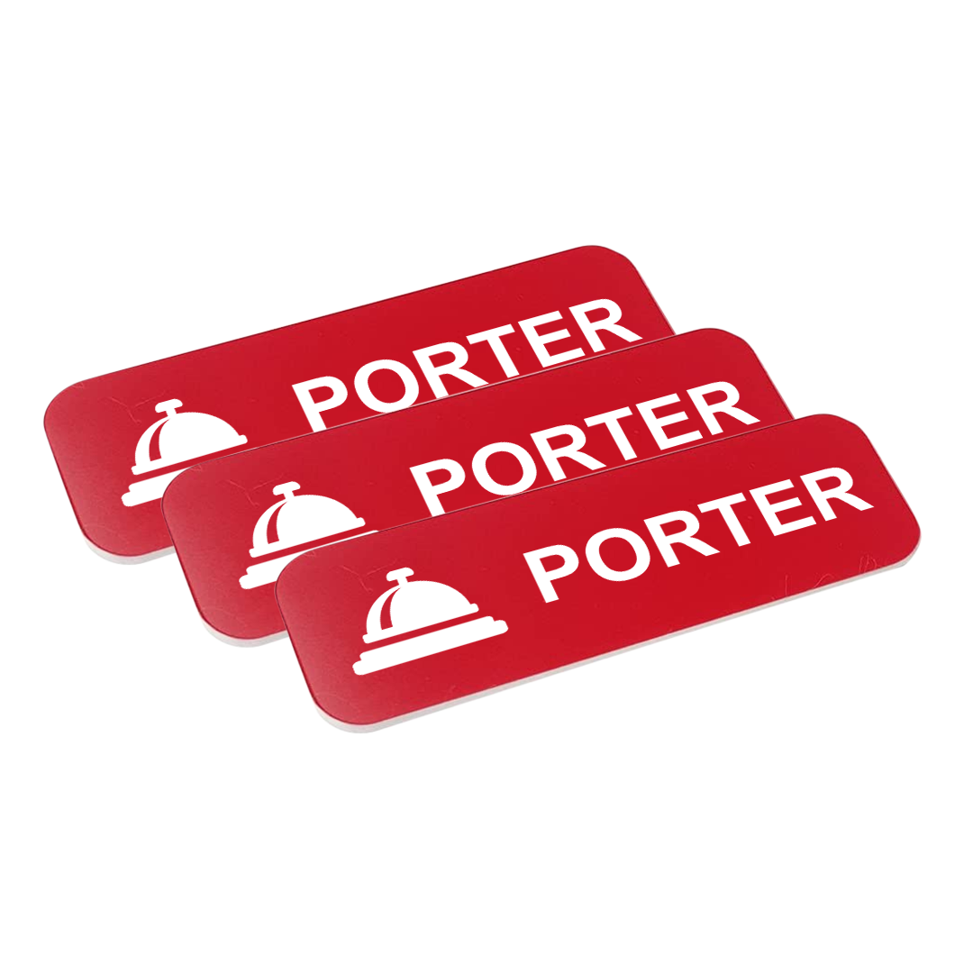 Porter 1 x 3" Name Tag/Badge, (3 Pack)