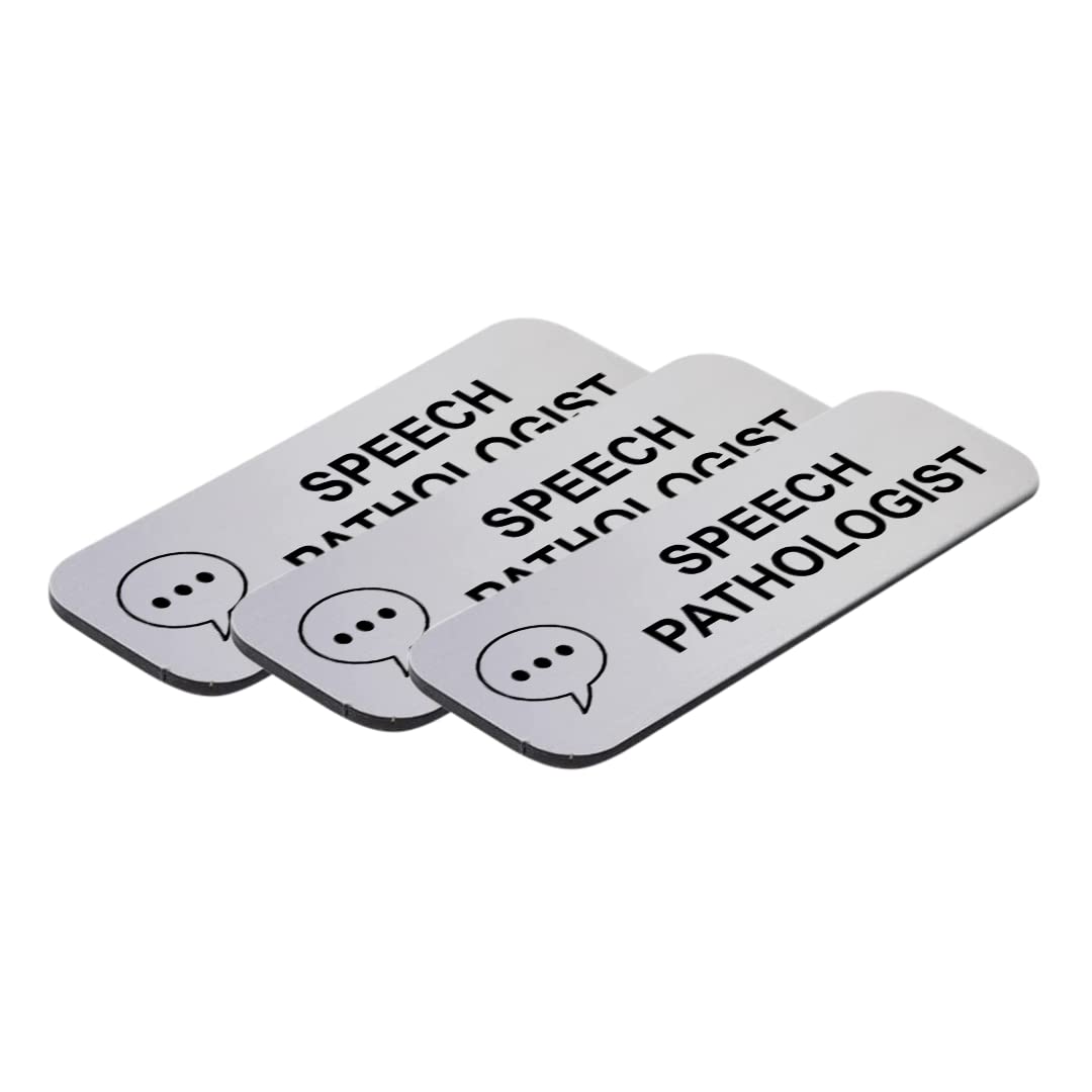 Speech Bubble, Speech Pathologist 1" x 3" Name Tag/Badge, (3 Pack)