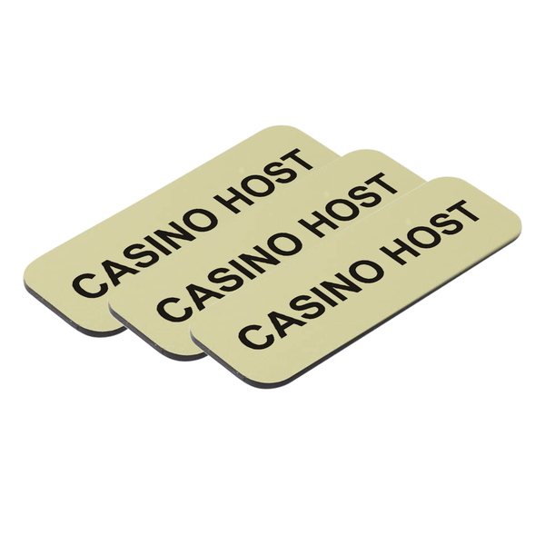 Casino Host 1 x 3" Name Tag/Badge, (3 Pack)