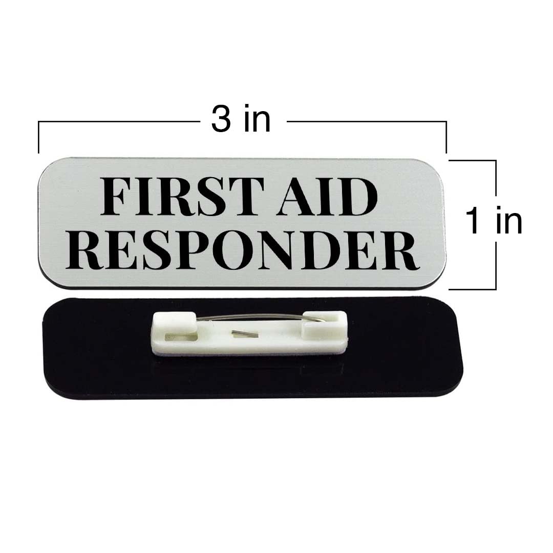 First Aid Responder 1 x 3" Rounded Corner Name Badge | Stock Name Badges