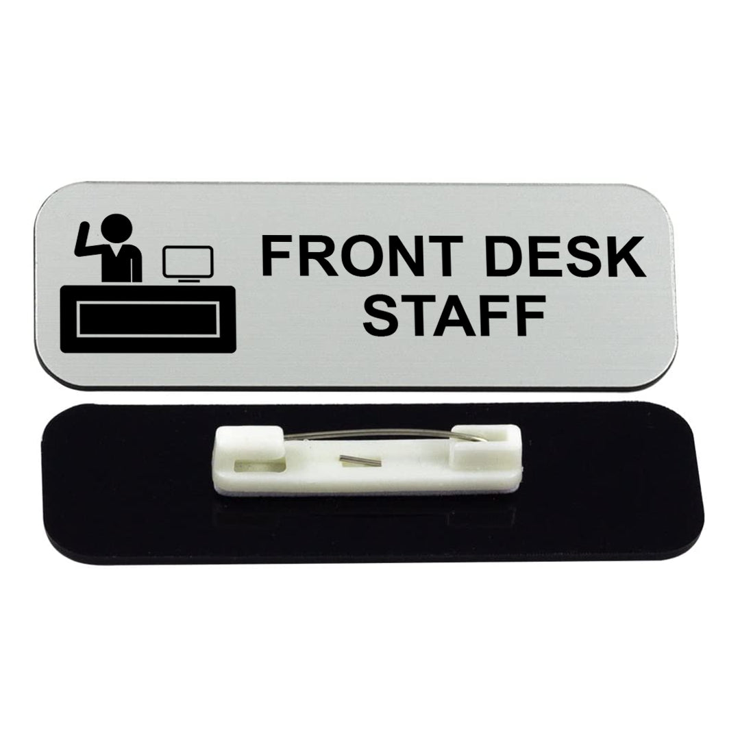 Signs ByLITA Front Desk Staff 1 x 3" Name Tag/Badge, (3 Pack)