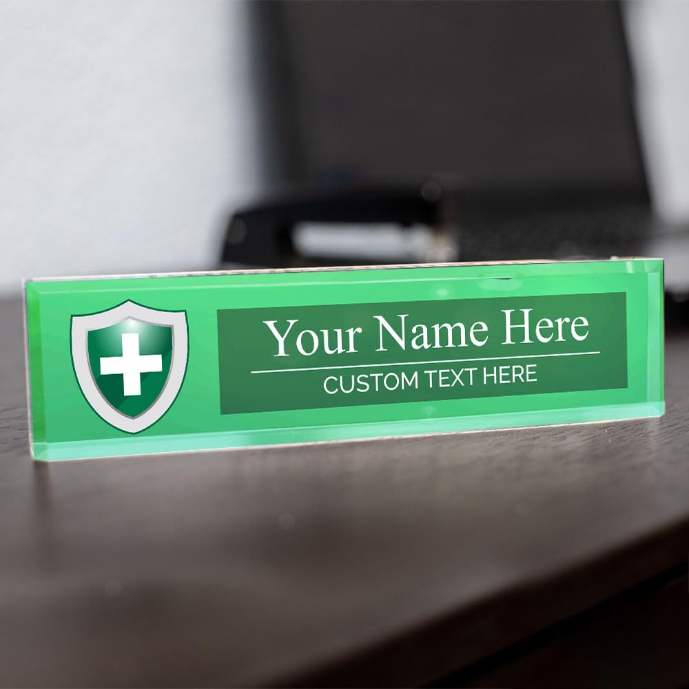 Signs ByLITA Medical Symbol Collection Custom 2 x 10" Personalized Acrylic Desk Signs