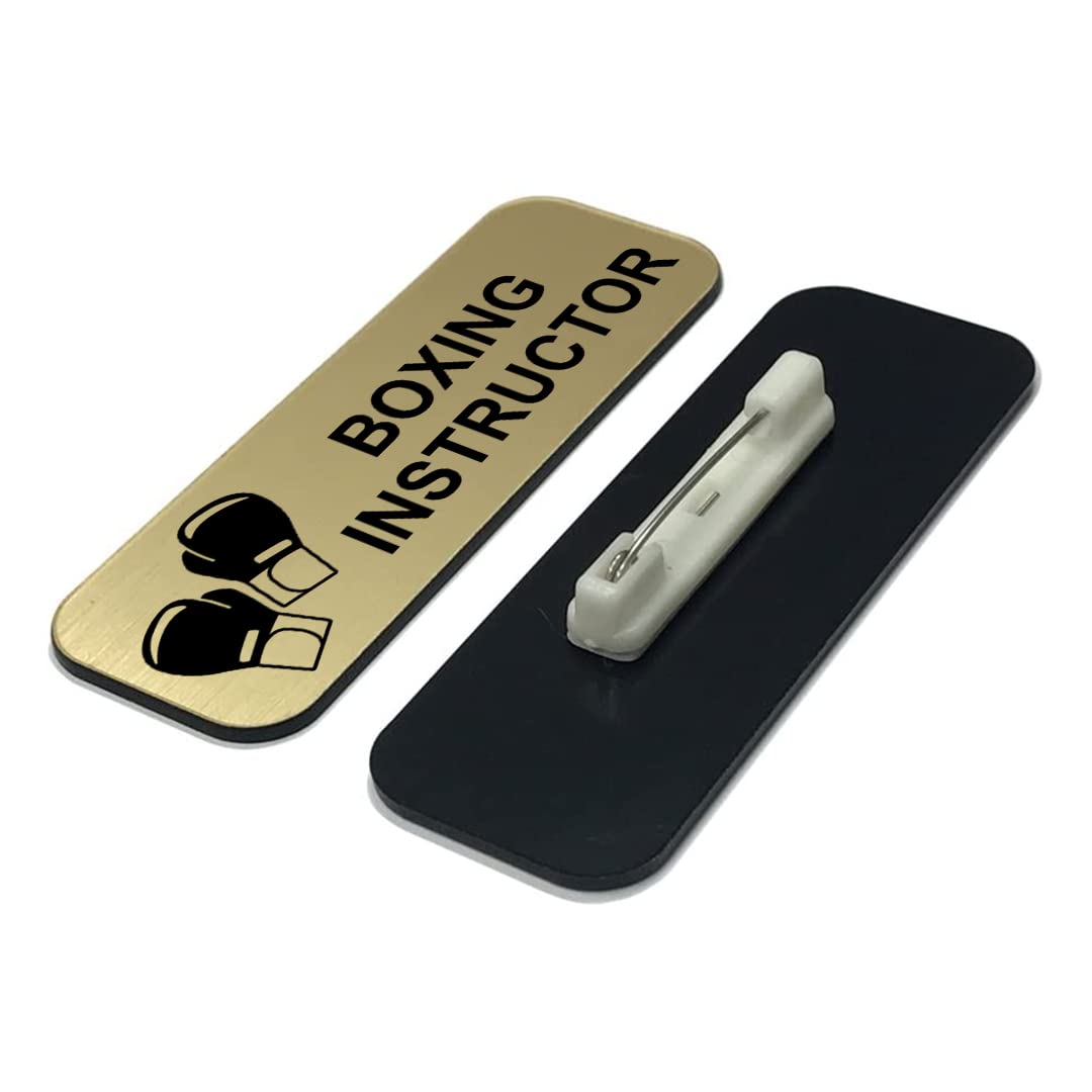 Boxing Instructor 1 x 3" Name Tag/Badge, (3 Pack)