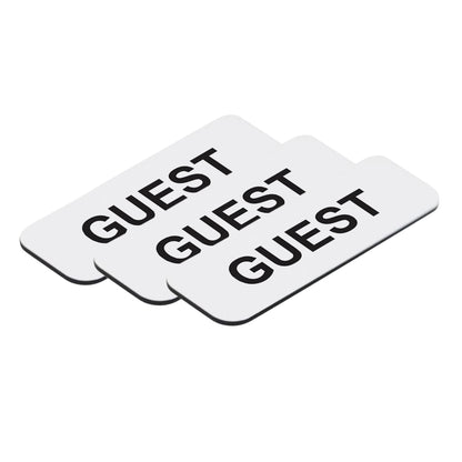 White Guest 1 x 3" Name Tag, (3 Pack)