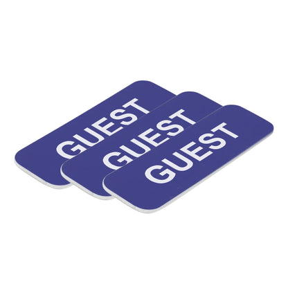 Blue Guest 1 x 3" Name Tag, (3 Pack)