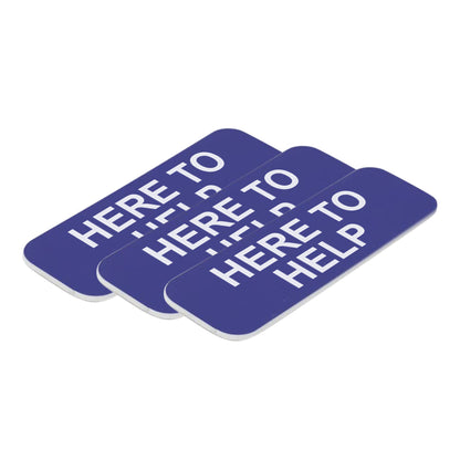 Blue Here To Help 1 x 3" Name Tag, (3 Pack)