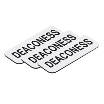 White Deaconess 1 x 3" Name Tag, (3 Pack)