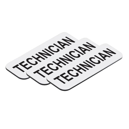 White Technician 1 x 3" Name Tag, (3 Pack)