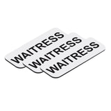 White Waitress 1 x 3" Name Tag, (3 Pack)