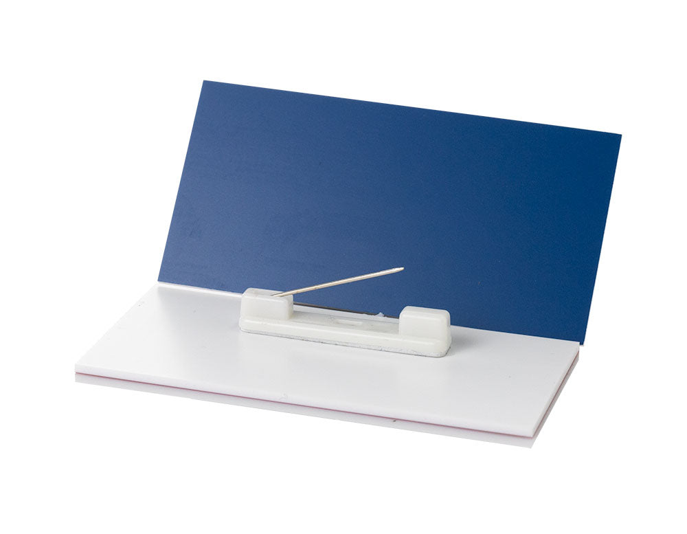 Blue 1-1/2" X 3" Name Tag / Badge Blanks with Pin - 10 Pack