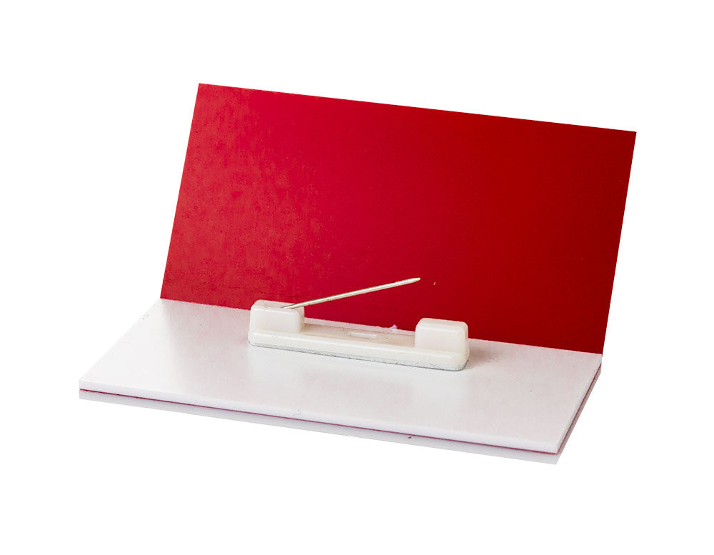 Red 1-1/2" X 3" Name Tag / Badge Blanks with Pin - 10 Pack