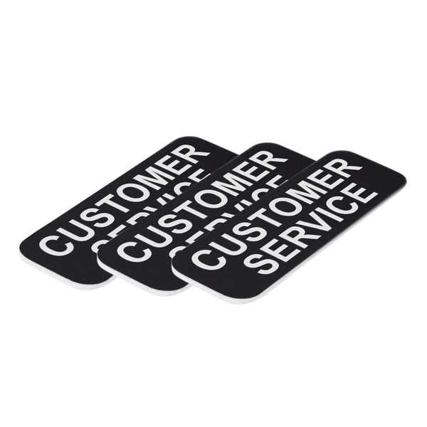 Customer Service 1 x 3" Name Tag, (3 Pack)