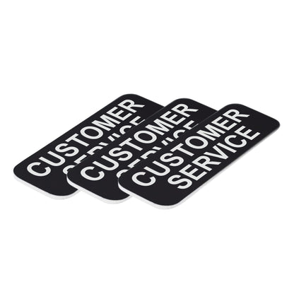 Black Customer Service 1 x 3" Name Tag, (3 Pack)