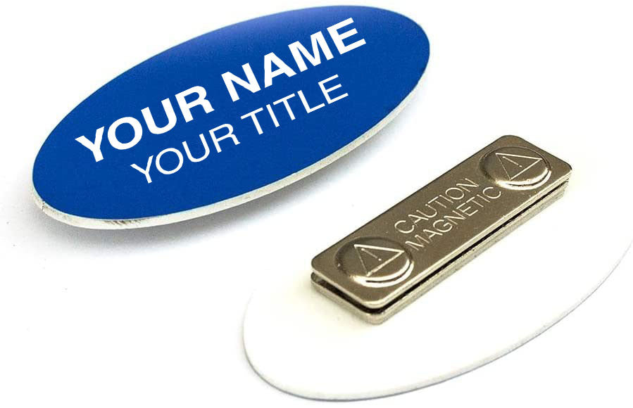 3" x 1-1/2" Oval Engraved Plastic Name Tag