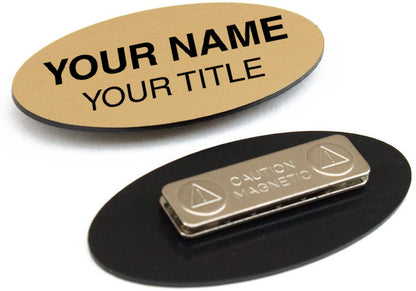 3" x 1-1/2" Oval Engraved Plastic Name Tag