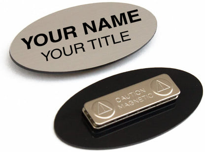 3" x 1-1/2" Oval Engraved Plastic Name Tag