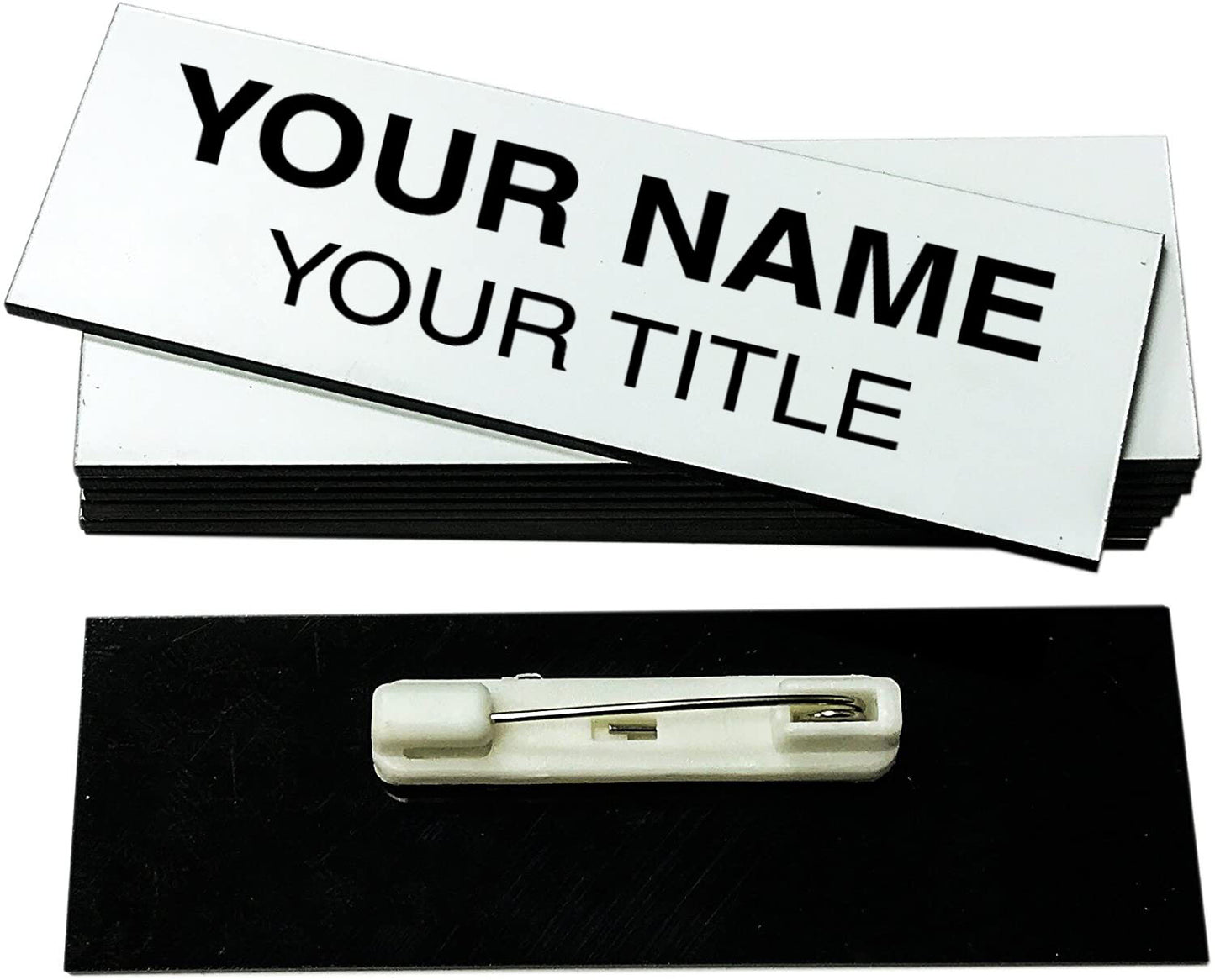 3" x 1" Engraved Plastic Name Tag (Square Corners)