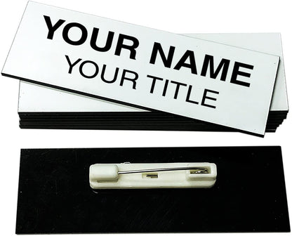 3" x 1" Engraved Plastic Name Tag (Square Corners)