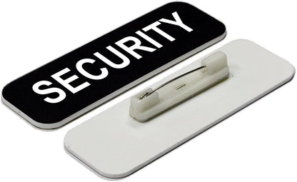 Black Security 1 x 3" Name Tag (3 Pack)