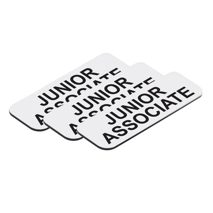 White Junior Associate 1 x 3" Name Tag, (3 Pack)
