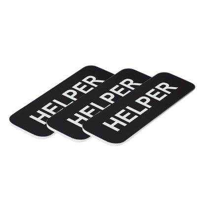 Black Helper 1 x 3" Name Tag, (3 Pack)