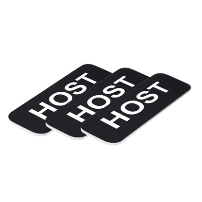 Black Host 1 x 3" Name Tag (3 Pack)