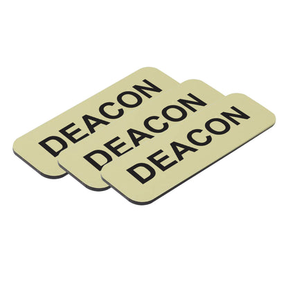 Brushed Gold Deacon 1 x 3" Name Tag, (3 Pack)
