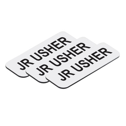 White Jr Usher 1 x 3" Name Tag, (3 Pack)
